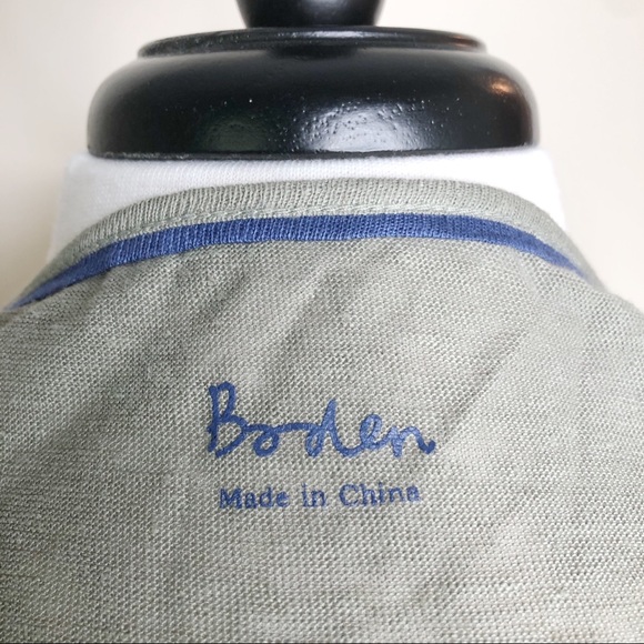 Boden Olive Green Open Front Linen Cardigan Size 4 - Picture 7 of 9